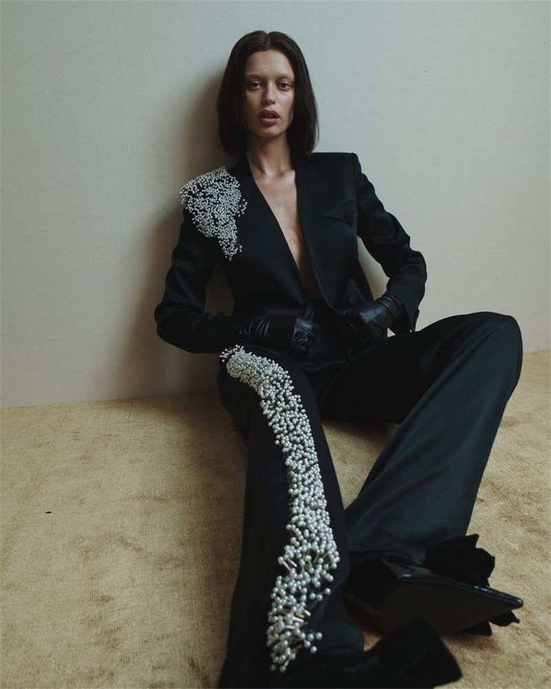 Women Formal Wear Black - أسود المرأة مكتب الدعاوى مجموعة اللؤلؤ