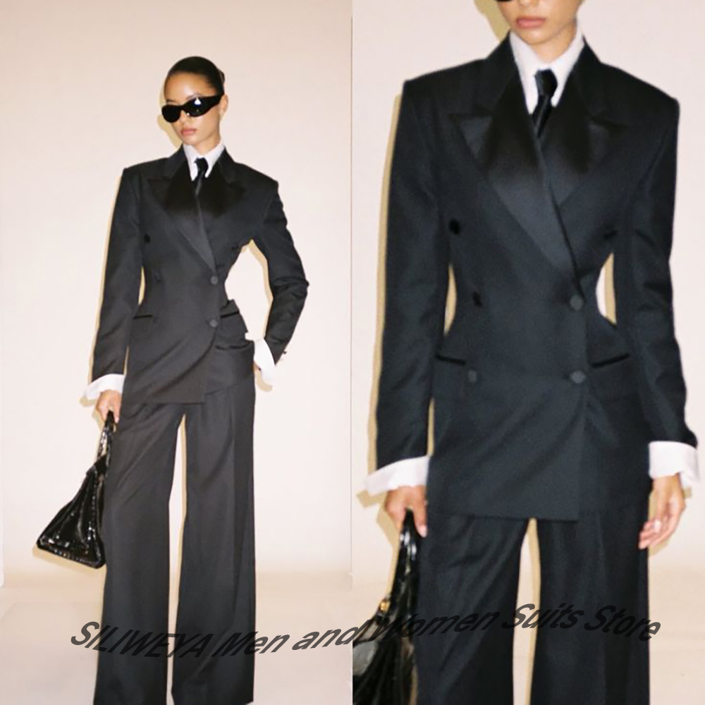 Women Formal Wear Black - المهنية المرأة السوداء مزدوجة الصدر دعوى