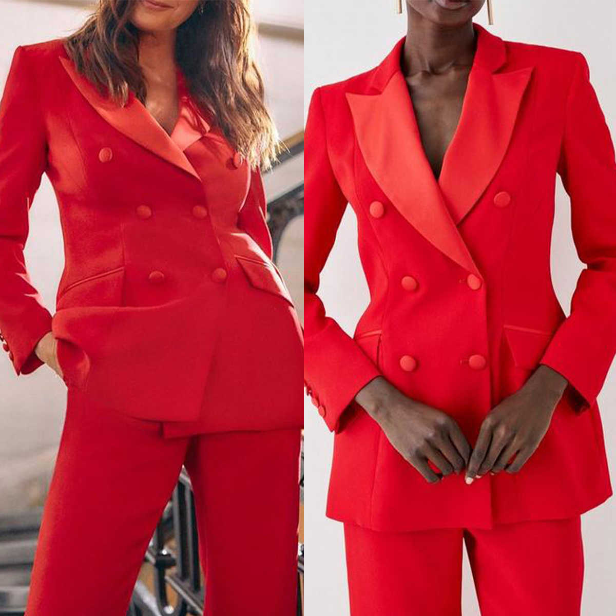 Women Formal Wear For Graduation - بدلات رسمية حمراء للنساء مصنوعة حسب