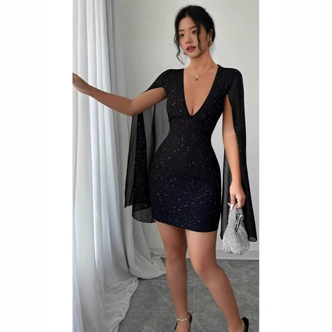 Women Formal Wear For Party - فستان ميدي ضيق برقبة على شكل