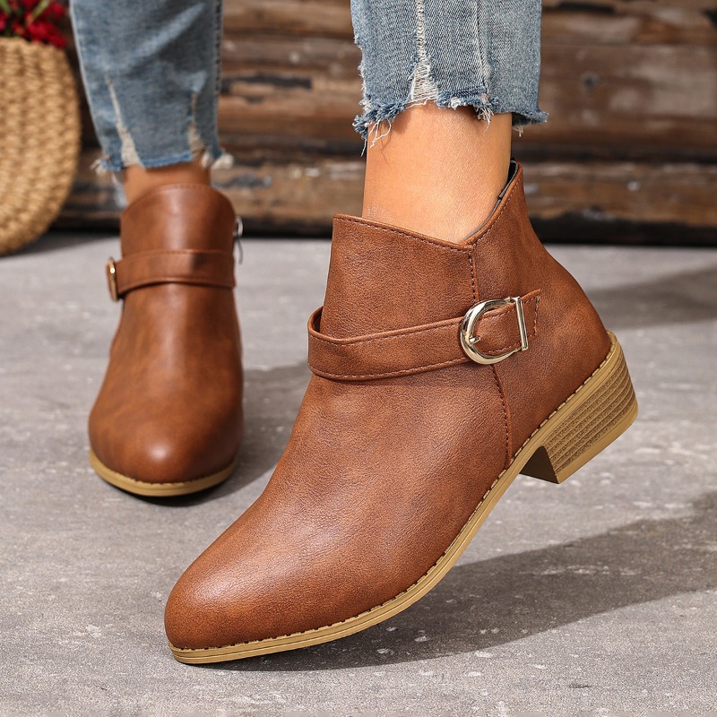 Women Formal Wear Shoes - أحذية نسائية للكاحل للخريف والشتاء بسحاب