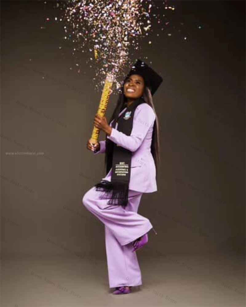 Women Formal Wear For Graduation - الأرجواني المرأة البدلة مجموعة 2 قطعة
