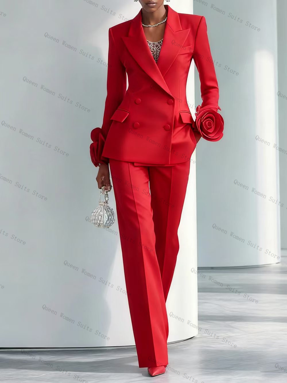 Women'S Formal Wear For A Wedding - الفاخرة الأحمر المرأة البدلة مجموعة 2