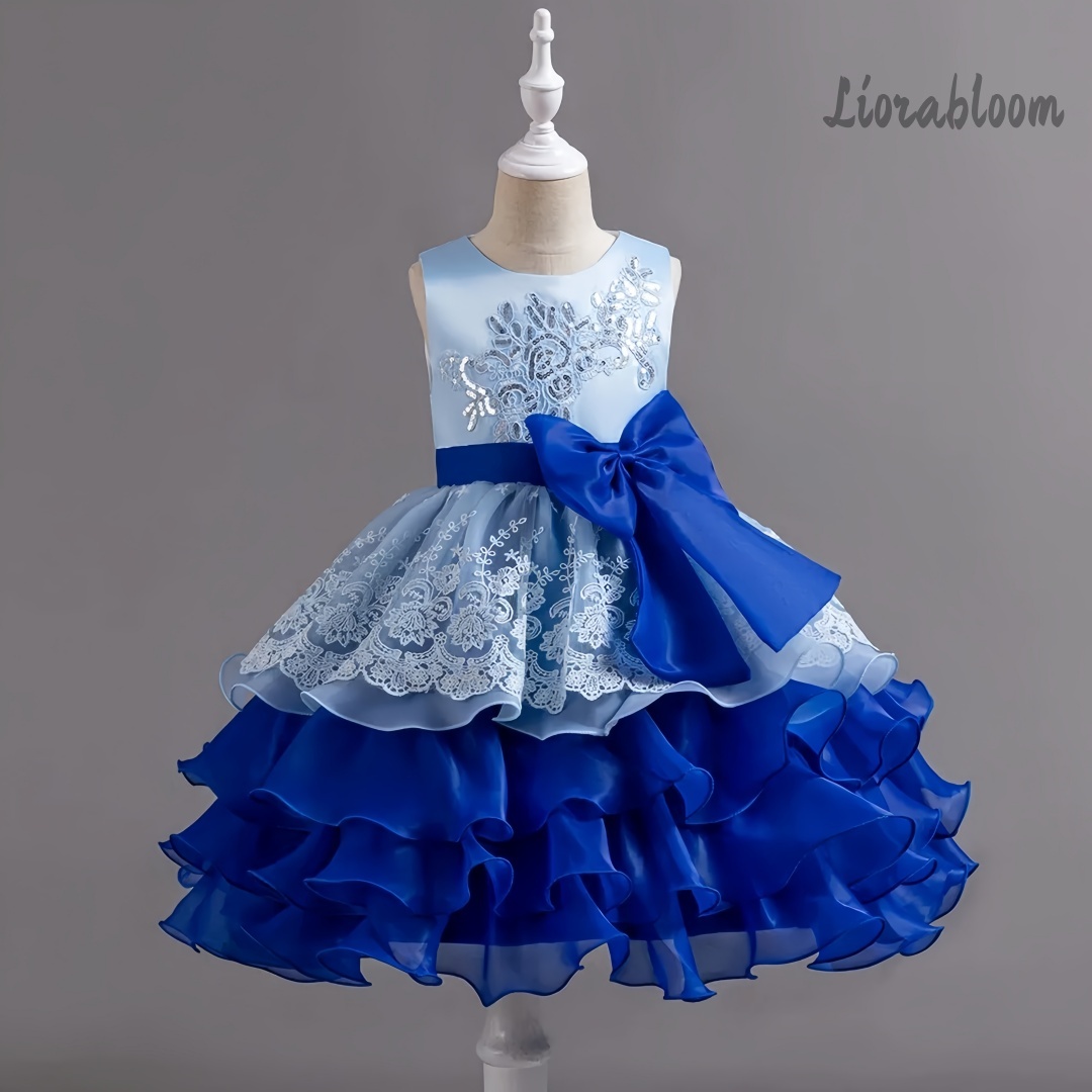Women Formal Wear For Party - فستان بناتي أنيق بدون أكمام بفيونكة