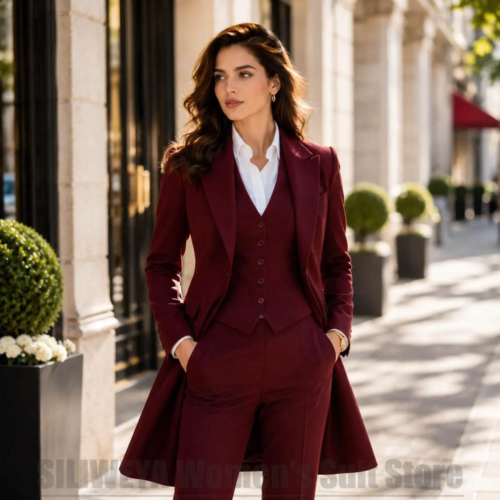 Women Formal Wear With Blazer - بدلة نسائية أنيقة من 3 قطع