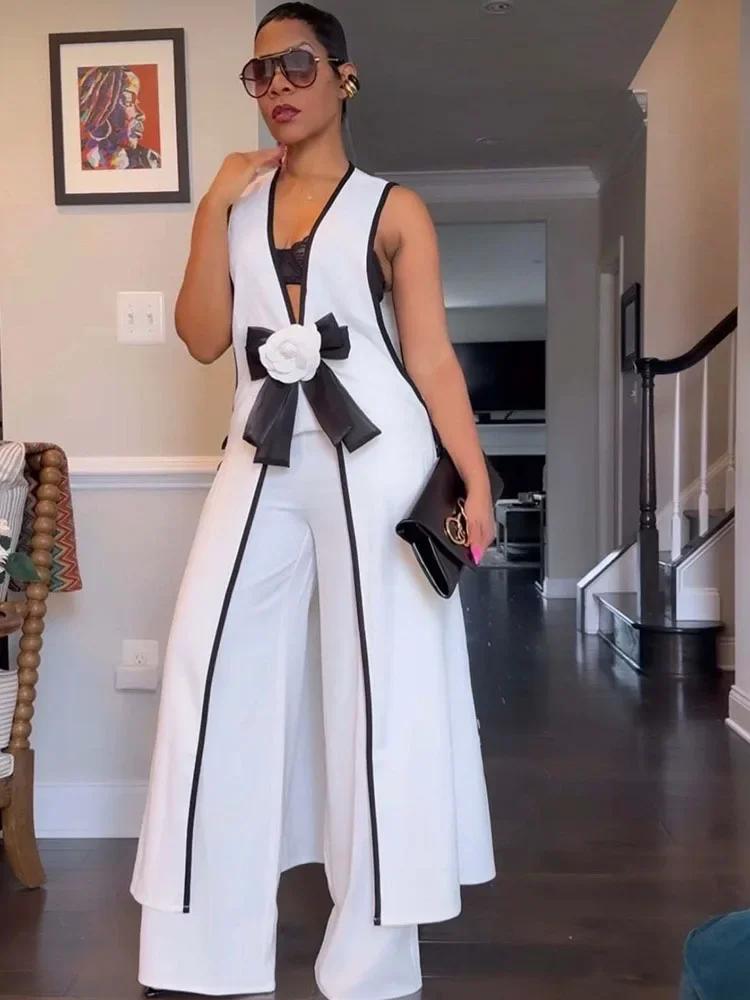 Women Formal Wear Tops - ربطة القوس فيونكة يزين الخامس الرقبة