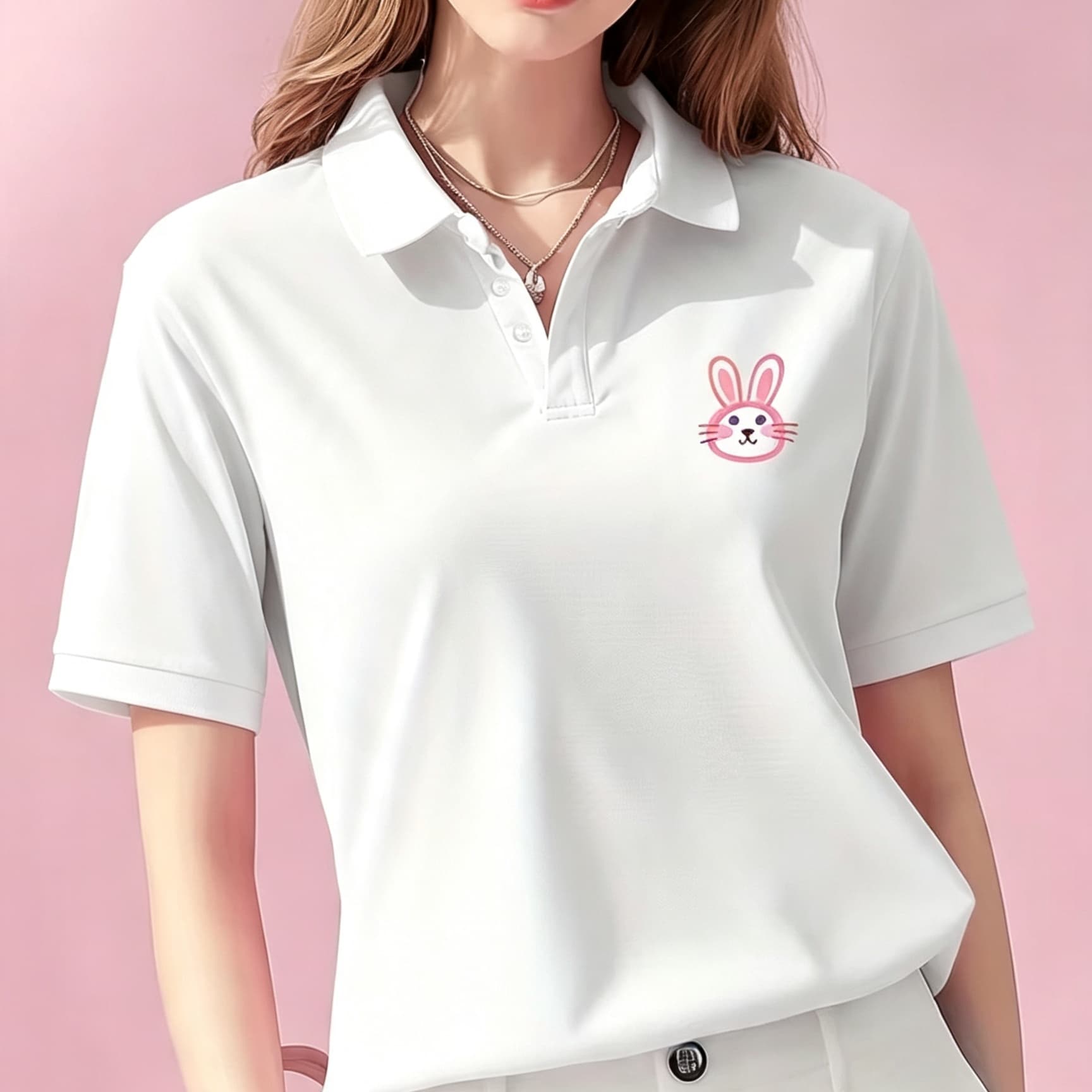 Women Formal Wear Black - قميص بولو أسود للجنسين بياقة مطوية،