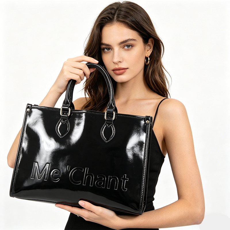 حقيبة يد نسائية سوداء لامعة من - مراجعة Structured Handbag Work وسعره
