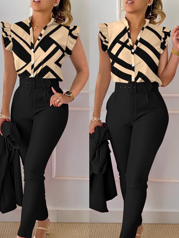 أطقم نسائية أنيقة ضيقة من قطعت - مراجعة Women Formal Wear Tops وسعره