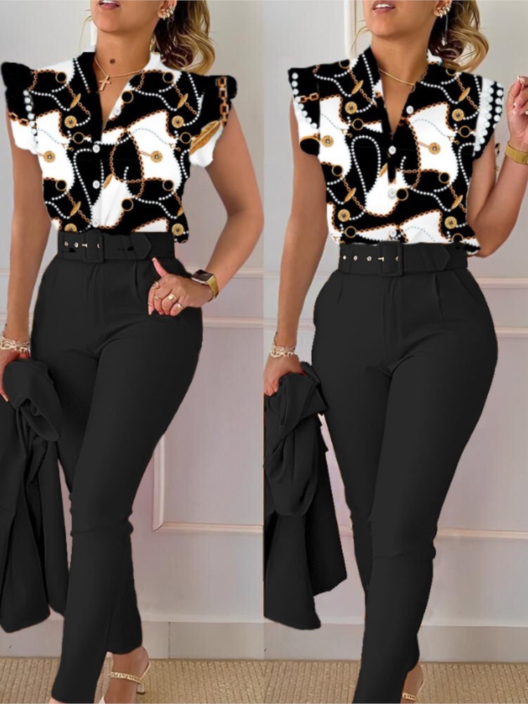 أطقم نسائية أنيقة ضيقة من قطعت - مراجعة Women Formal Wear Tops وسعره