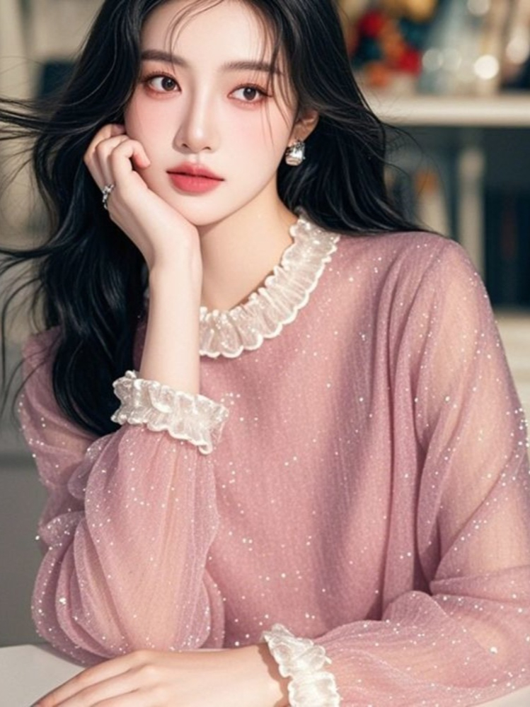 بلوزات فرنسية حلوة مكشكشة مرقع - مراجعة Women Formal Wear Tops وسعره