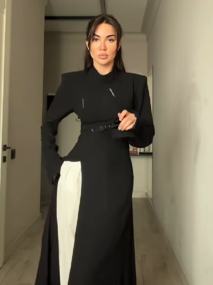 فستان نسائي أنيق طويل الأكمام  - مراجعة Women Formal Wear Tops وسعره