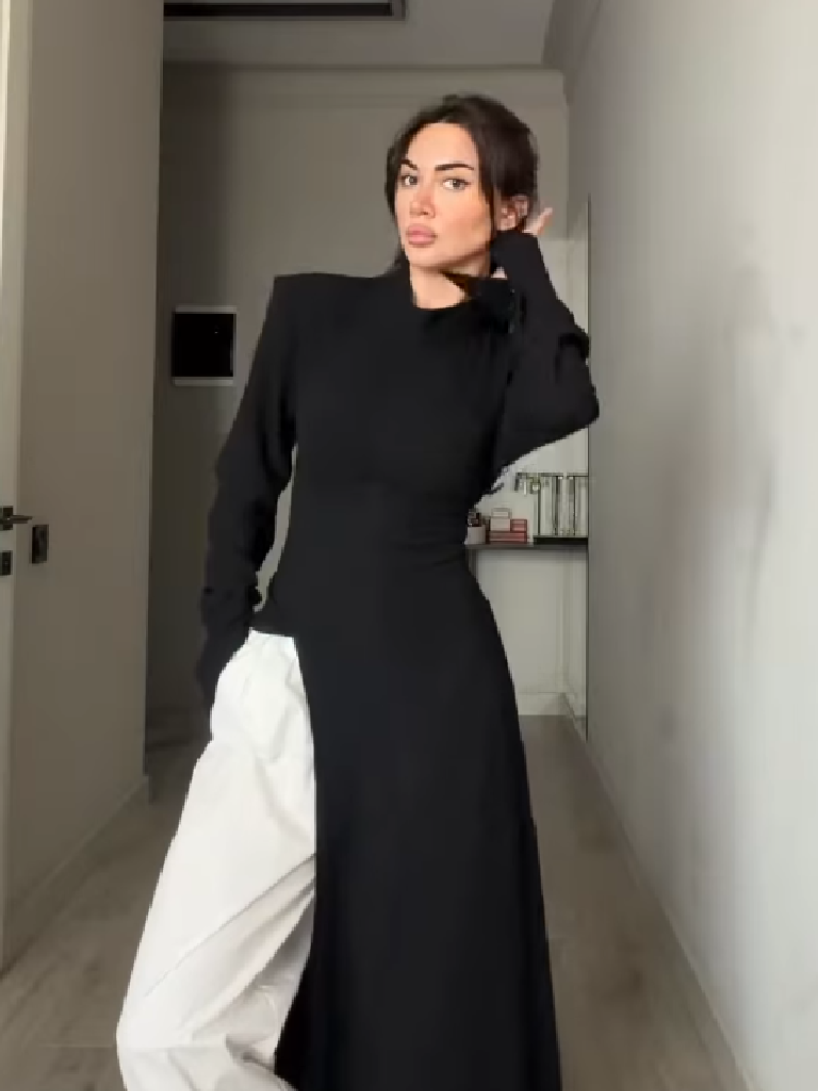 فستان نسائي أنيق طويل الأكمام  - مراجعة Women Formal Wear Tops وسعره