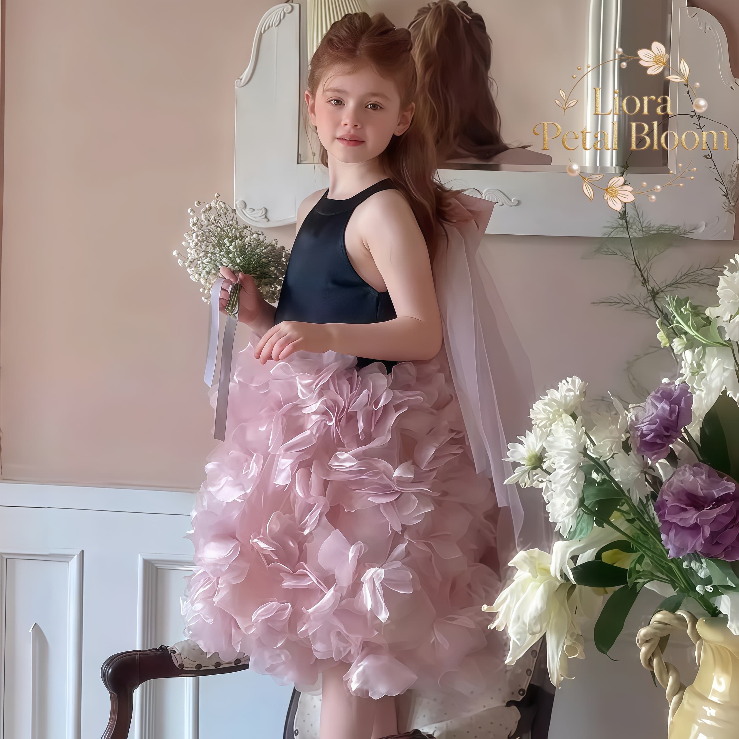 فستان تول أسود مزين بالزهور لل - مراجعة Women Formal Wear Black وسعره