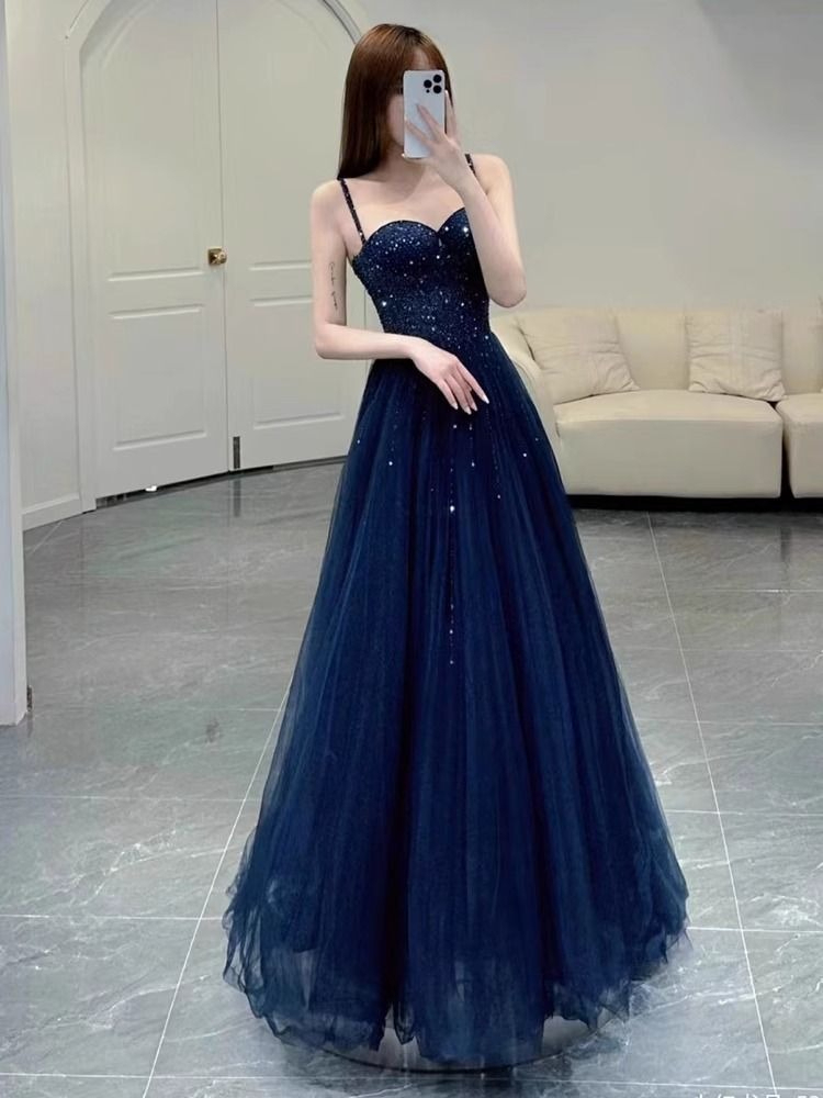 فستان رسمي أنيق باللون الأزرق  - مراجعة Women Formal Wear For Graduation وسعره