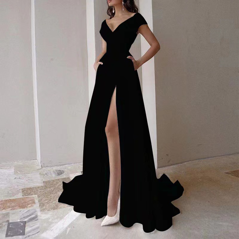 فستان سهرة نسائي جديد أنيق طوي - مراجعة Women Formal Wear Black وسعره